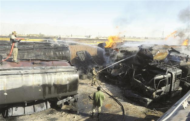 NATO fuel tankers set ablaze in Pakistan