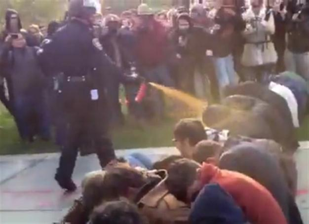 Passive Occupy protesters take pepper spray blast