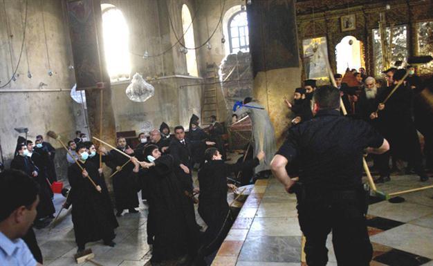 Clergymen clash at Bethlehem birthplace of Jesus
