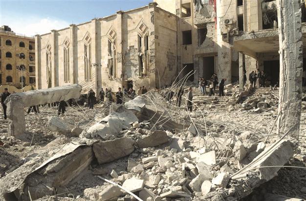 Blasts rock Syria’s hub of trade, kill 28