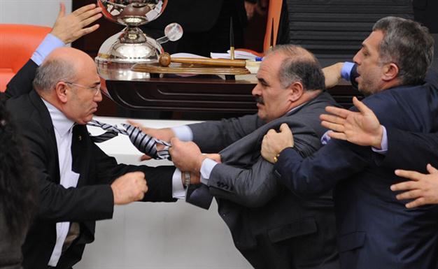 Turkish deputies duke it out as words fail in Parliament