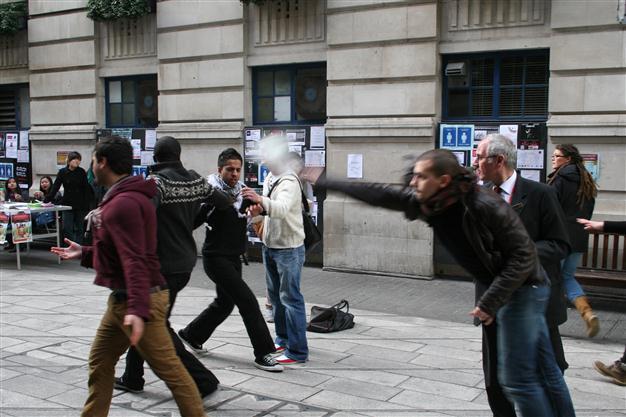 Pro-Palestinian protest ends in violence at London University