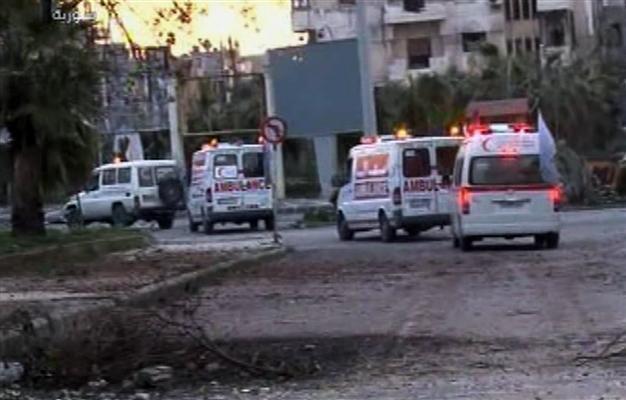 Aid convoy heads to Syrias battered Homs