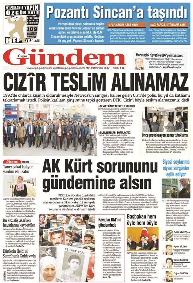 Newspaper banned for one month in Turkey