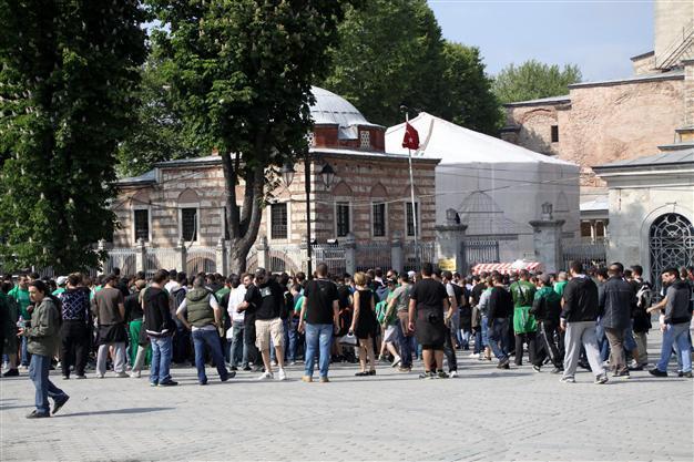 Greek fans duke it out at Hagia Sophia Square over the weekend