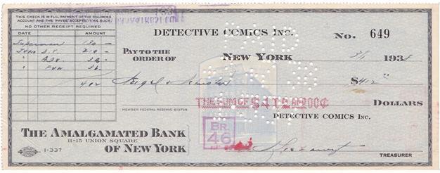 $412 check that bought Superman sold for $160,000