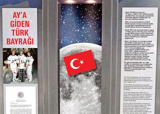 Turkish flag that went to moon at museum