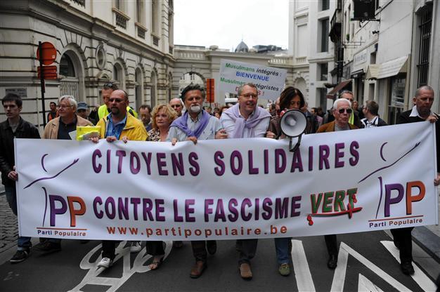 Right-wing party in Belgium protests against Islamists