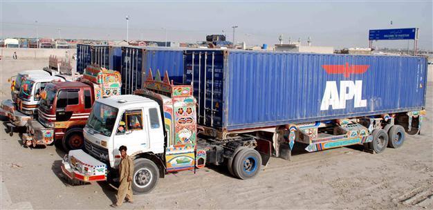 NATO supply trucks hit for first time since way reopened