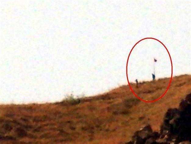 Turkish flags planted on Şemdinli mountains