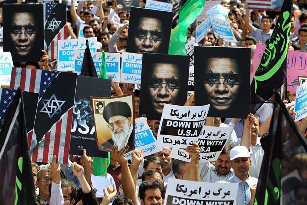 400 protest near French embassy in Iran