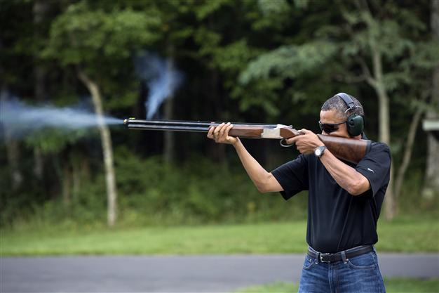 White House releases Obama skeet shooting photo