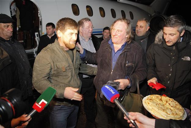 Chechen strongman Kadyrov greets touring Depardieu