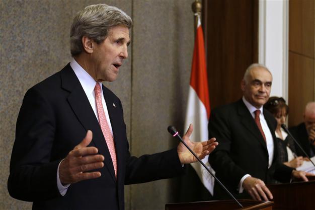 Protest near Cairo airport delays Kerry departure