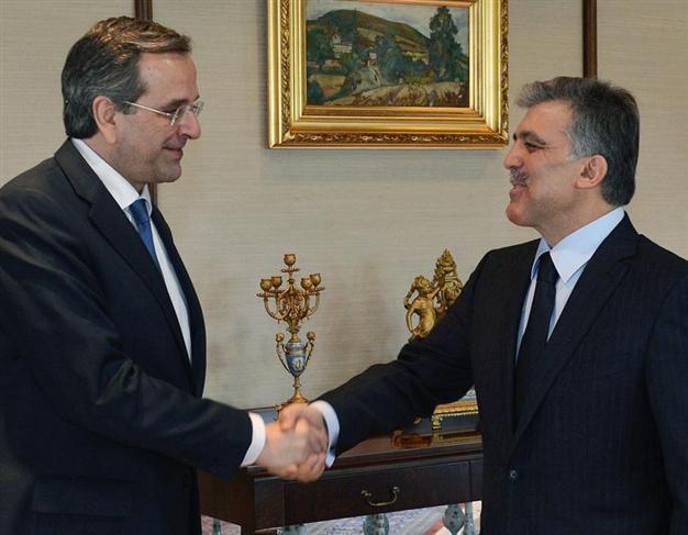 Turkish President Gül holds talks with Greek PM Samaras