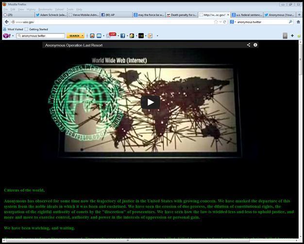 Anonymous take over US sentencing commission website