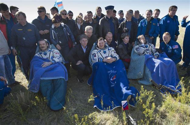Three astronauts return to Earth after ISS mission