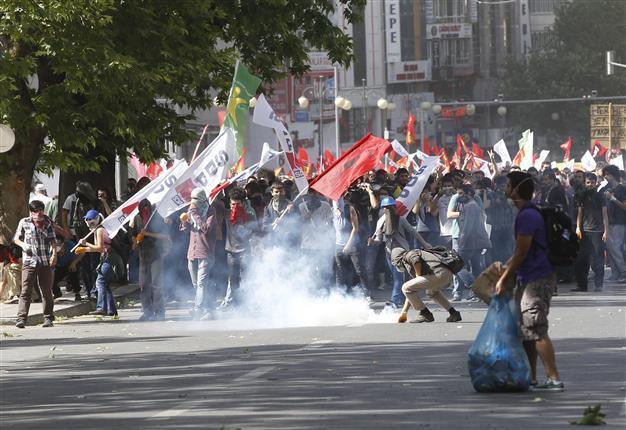 Police fire tear gas to disperse thousands of protesters in Ankara