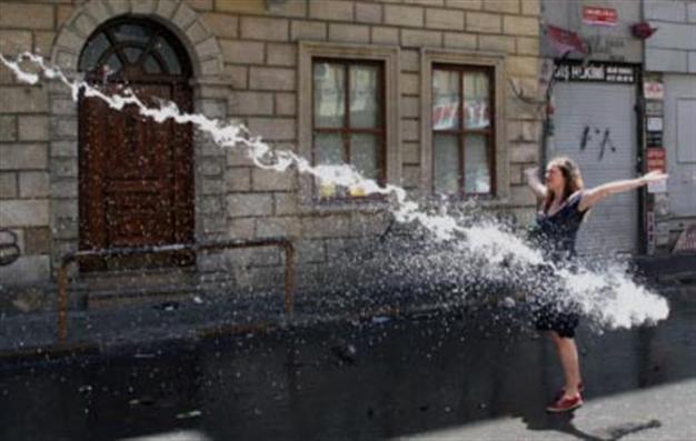 Woman in black, one of the Gezi Park heroes, wanted to show protests’ peacefulness