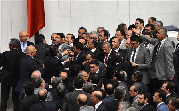 Turkish Parliament Speaker condemns deputy fight in the Parliament