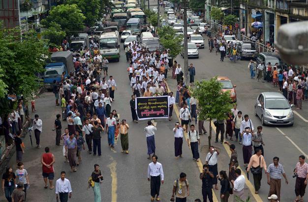 Thousands mark anniversary of Myanmar junta crackdown