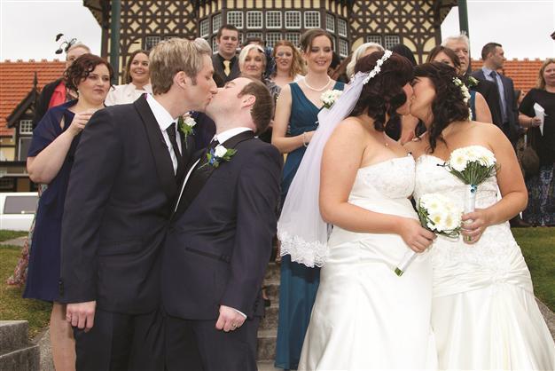 Same-sex couples tie knot in first in New Zealand