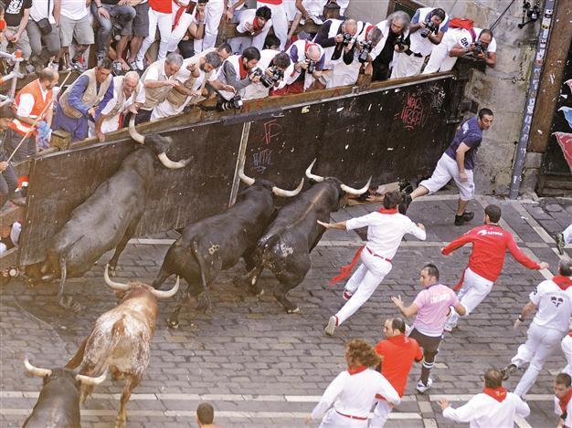 Pamplona bull-running winds up with 50 injured