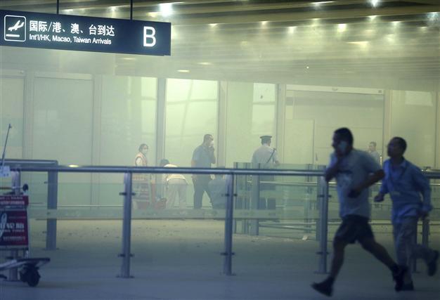 Man in wheelchair hurt after setting off explosion at Beijing airport