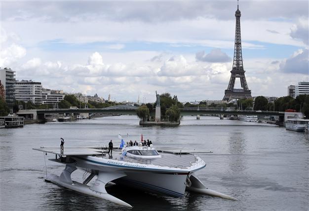 World’s largest solar boat docks in Paris