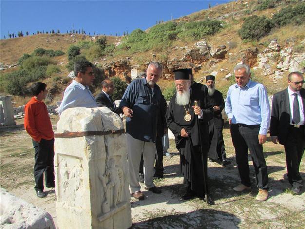 Greek Orthodox Patriarch conducts religious ceremony at historic island church