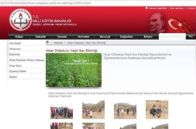 School uses cannabis photo on website for environmental campaign in Turkeys Denizli