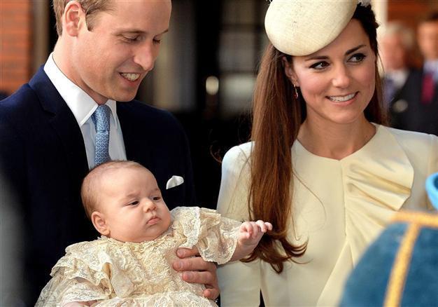 Chubby Prince George shown off at royal christening