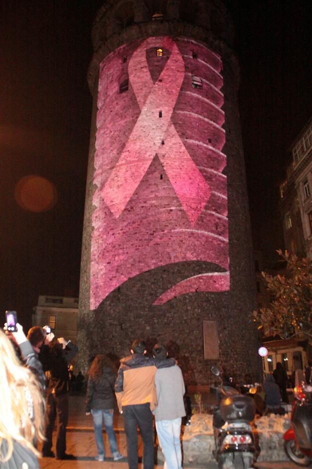 Istanbul’s Galata tower turns pink for breast cancer awareness month