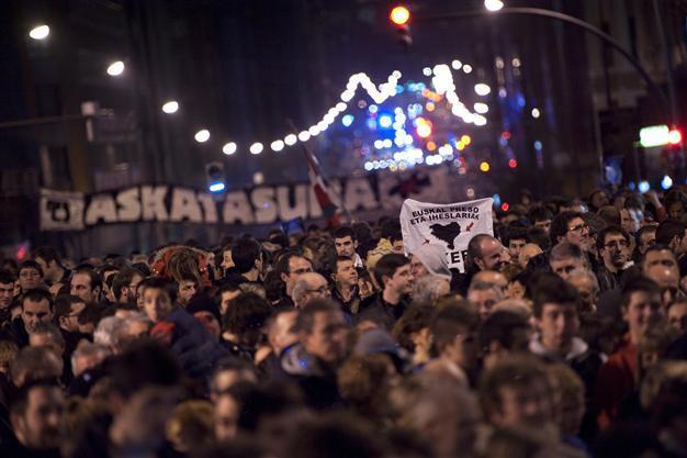Basque protesters rally in support of ETA prisoners