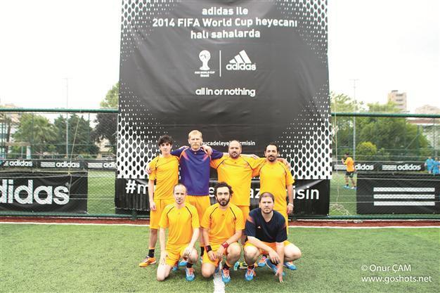 Journalists take on a challenge on the football pitch