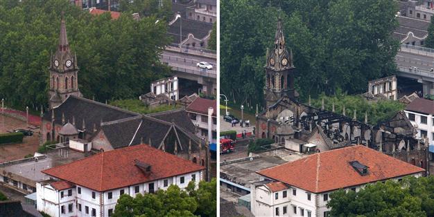 Historic Chinese church gutted by fire: Xinhua