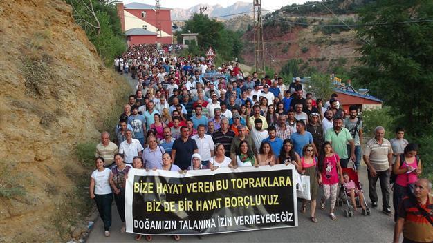 Tunceli locals march against power plant in Munzur Valley