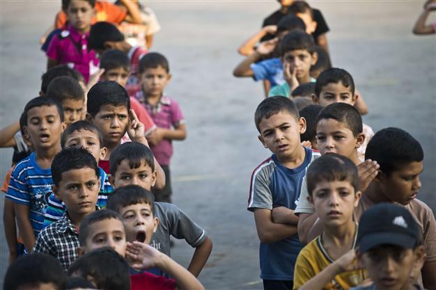 Gaza children mark first day of school, but no lessons