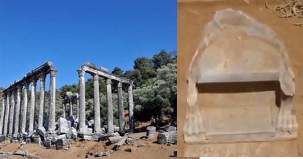 Ancient throne discovered in excavations at Euromos