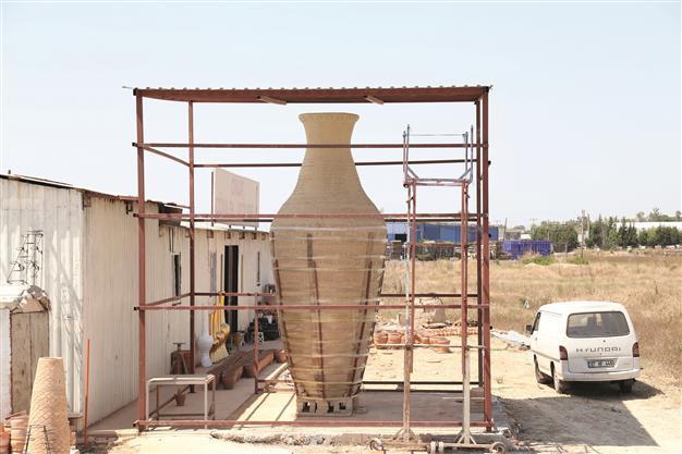 Huge Golden Orange pottery abandoned