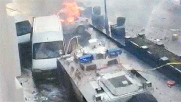 Two Turkish officers suspended for pushing cars into flames during anti-ISIL protests in Van