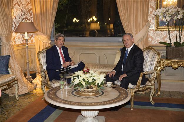 Israeli PM rejects Palestinian UN bid as he meets Kerry