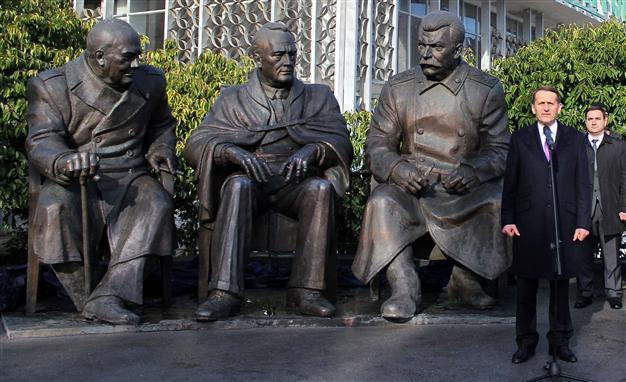 Russia erects controversial Big Three monument in Crimea