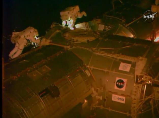 US astronauts step out on spacewalk