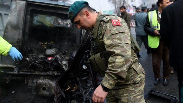 Suicide attack on foreign convoy kills Turkish soldier in Kabul