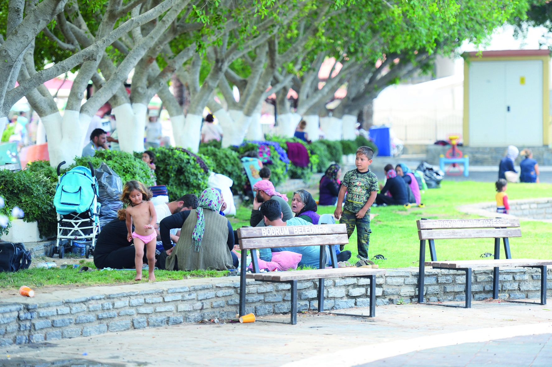 Syrians live outdoors in Turkey’s resort town of Bodrum