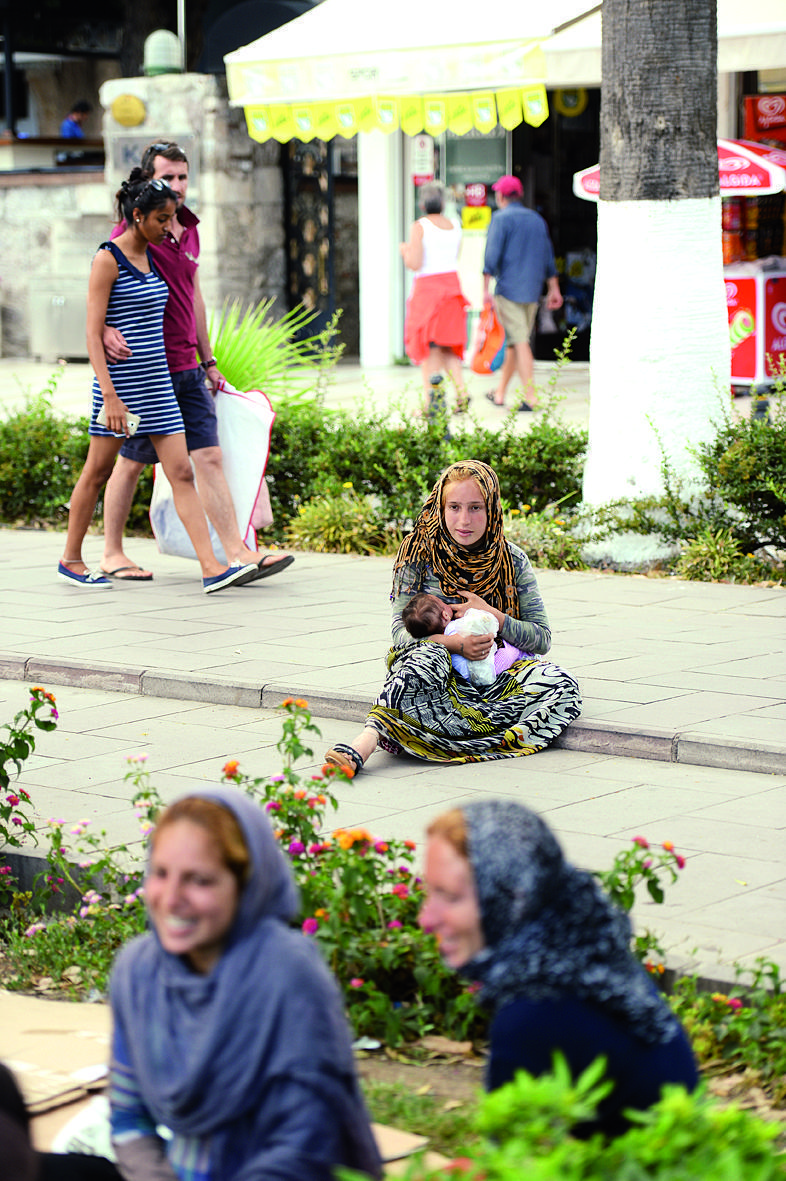 Syrians live outdoors in Turkey’s resort town of Bodrum