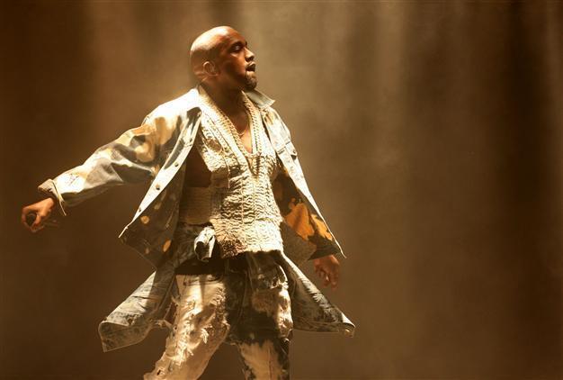 Kanye gives defiant performance at Glastonbury