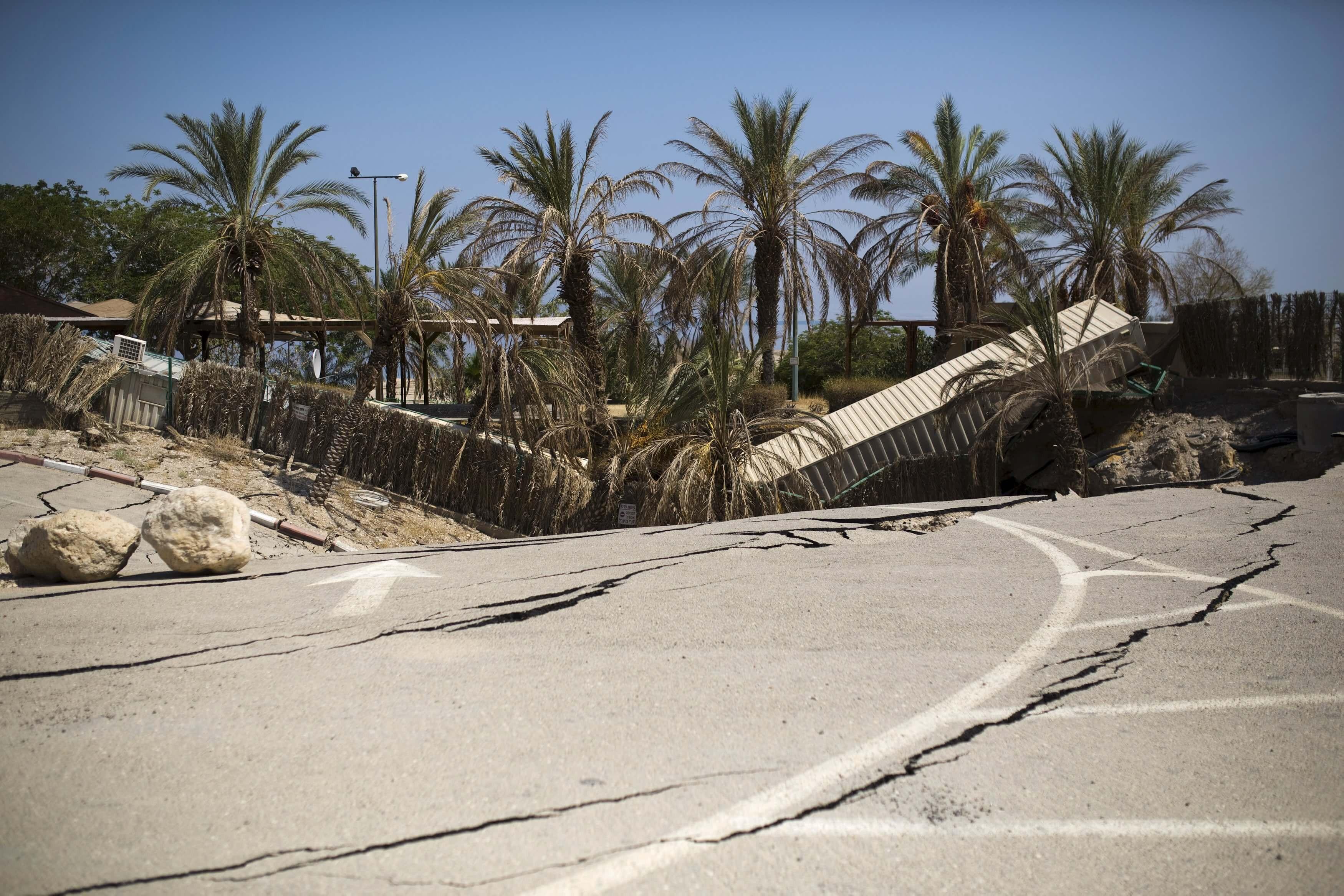 Shrinking Dead Sea leaves trail of perilous sinkholes