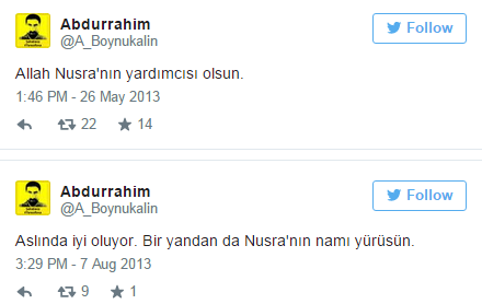 Tweets from AKP MP who took part in Hürriyet protest show he had supported Al-Nusra